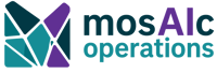 mosAIc operations logo featuring a geometric mosaic icon in teal and purple alongside the mosAIc operations company name mosAIc operations logo featuring a geometric mosaic icon in teal and purple alongside the mosAIc operations company name